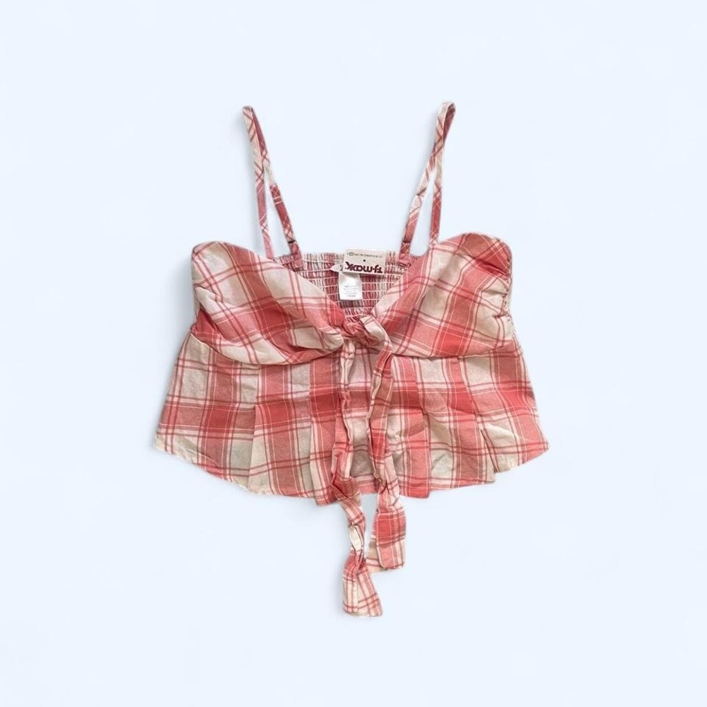 Gingham babydoll cotton cropped top size M by‎ Curious